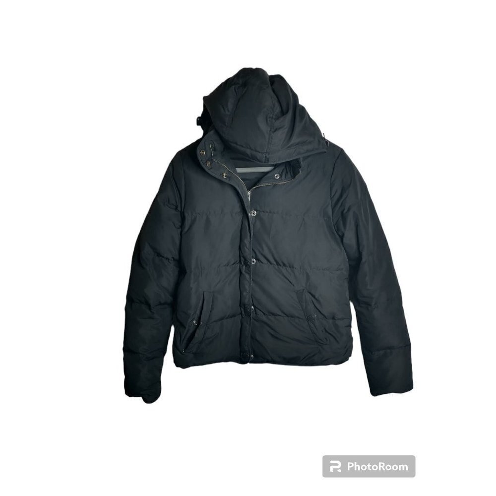 J. Crew Women's Black Down Filled Puffer Jacket, Size S